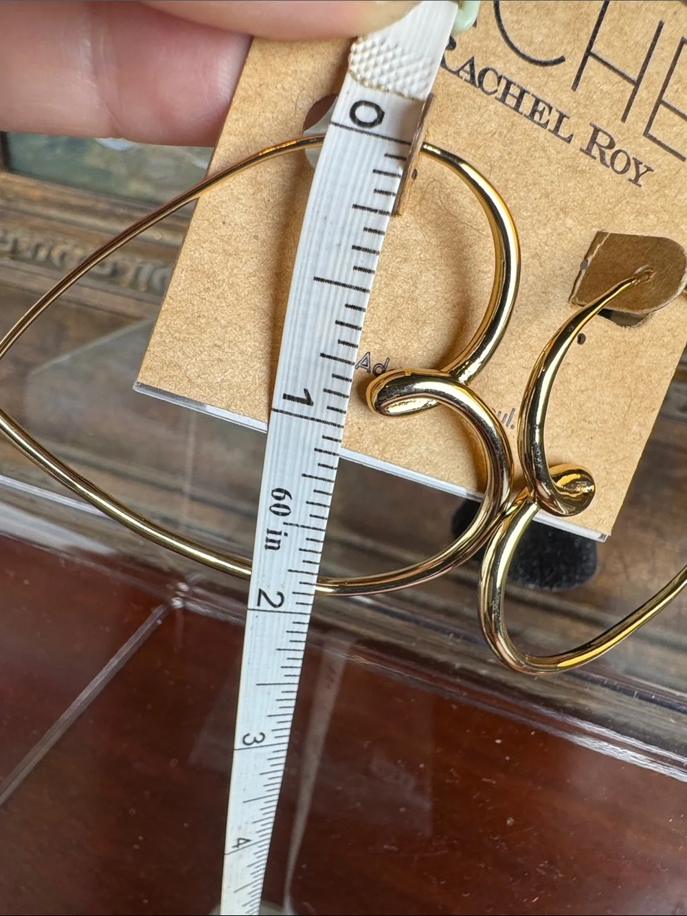0561-Rachel‎ Heart Gold Knot Hoop Earrings